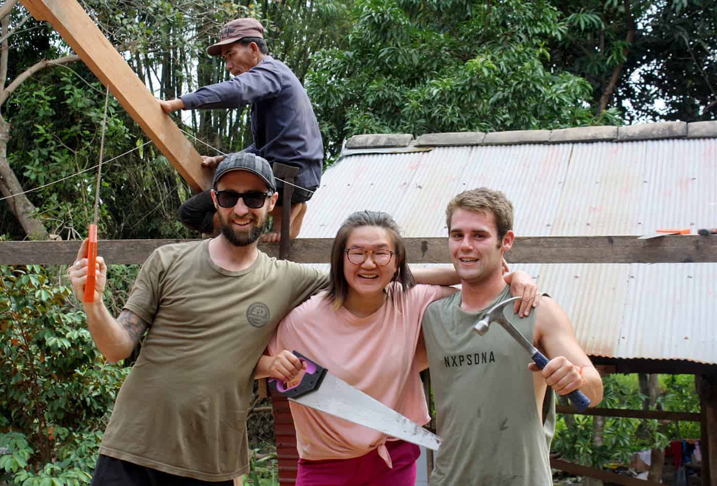 Simon, Diana and Shayne in Cambodia